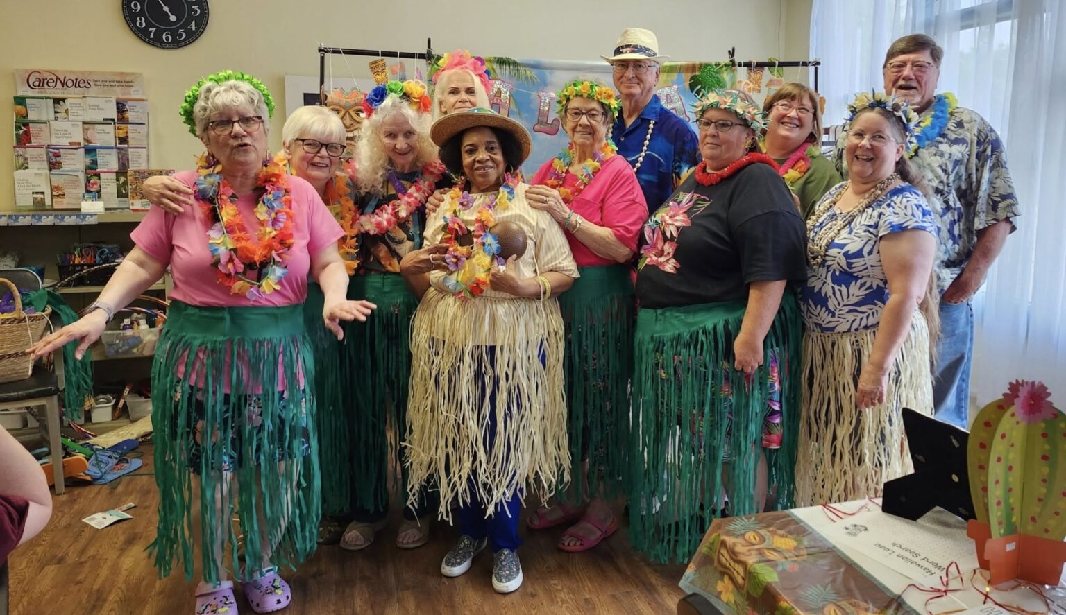 Papan's Landing members dressed for a luau party